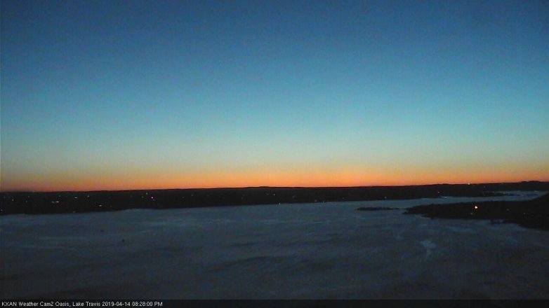 Lake Travis webcam, April 14, 2019 7:30 PM CT