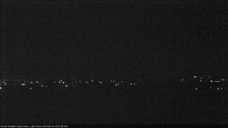 Lake Travis webcam, April 14, 2019 9:30 PM CT