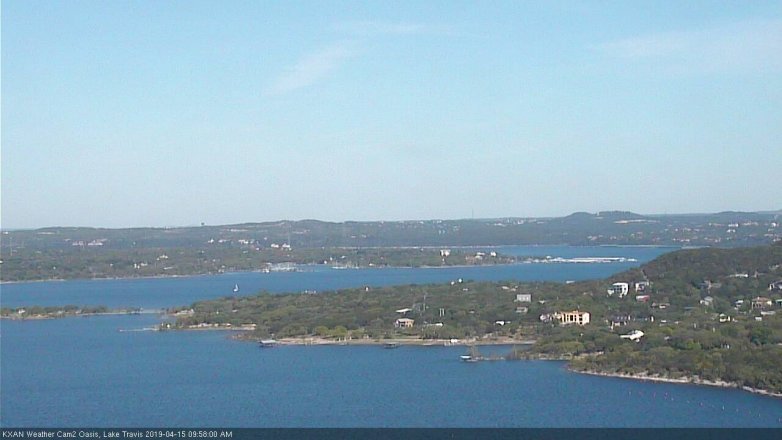 Lake Travis webcam, April 15, 2019 9:00 AM CT