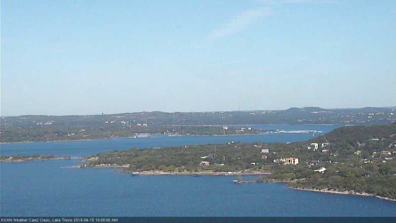 Lake Travis webcam, April 15, 2019 9:10 AM CT