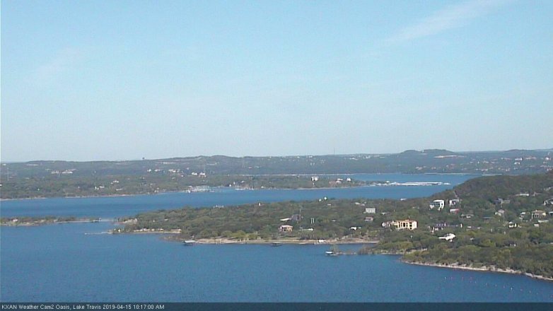 Lake Travis webcam, April 15, 2019 9:20 AM CT