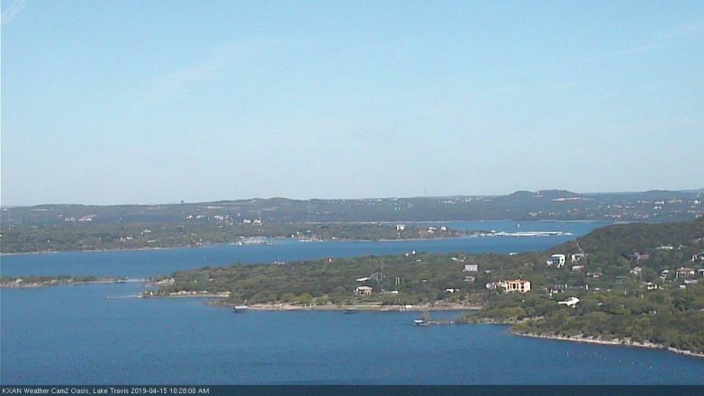 Lake Travis webcam, April 15, 2019 9:30 AM CT