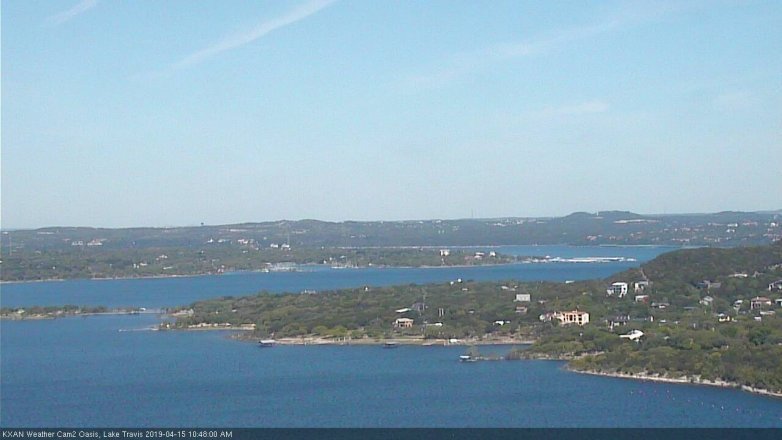 Lake Travis webcam, April 15, 2019 9:50 AM CT