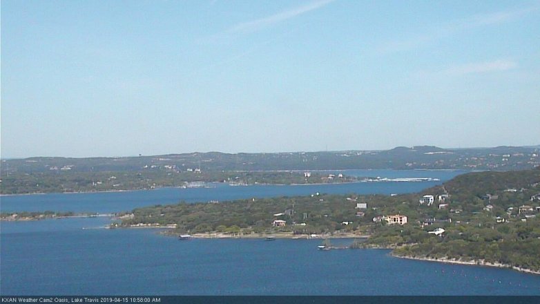 Lake Travis webcam, April 15, 2019 10:00 AM CT