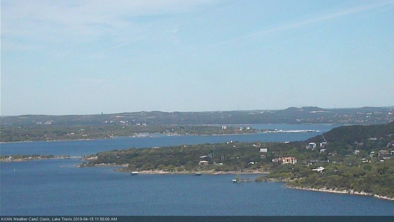 Lake Travis webcam, April 15, 2019 11:00 AM CT