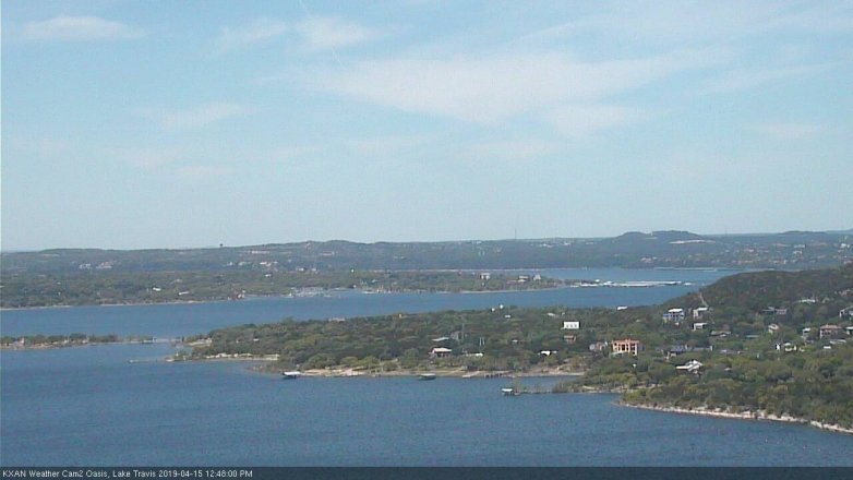 Lake Travis webcam, April 15, 2019 11:50 AM CT