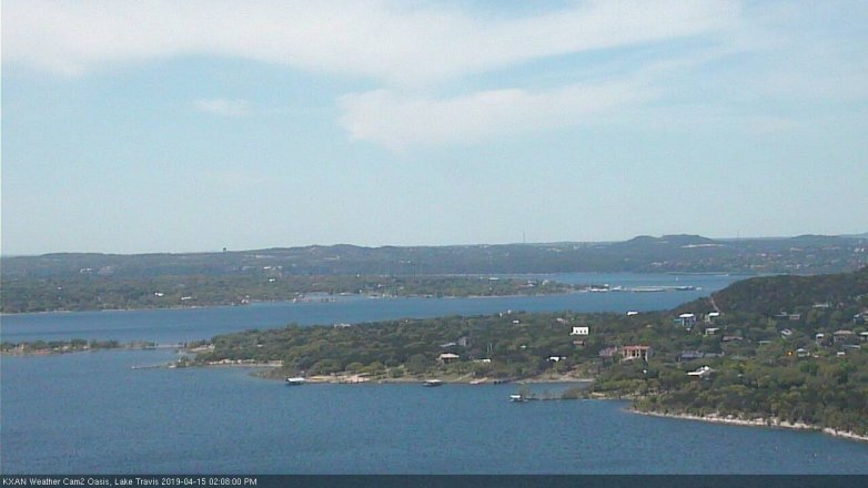 Lake Travis webcam, April 15, 2019 1:10 PM CT
