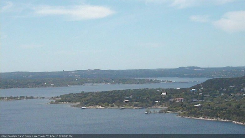 Lake Travis webcam, April 15, 2019 1:35 PM CT