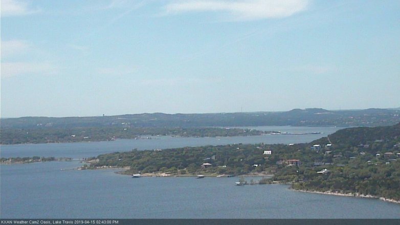 Lake Travis webcam, April 15, 2019 1:45 PM CT