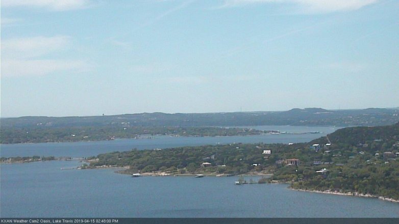 Lake Travis webcam, April 15, 2019 1:50 PM CT