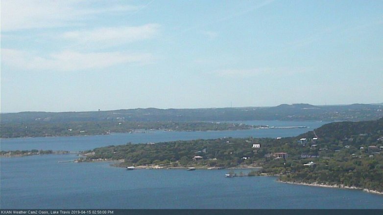 Lake Travis webcam, April 15, 2019 2:00 PM CT