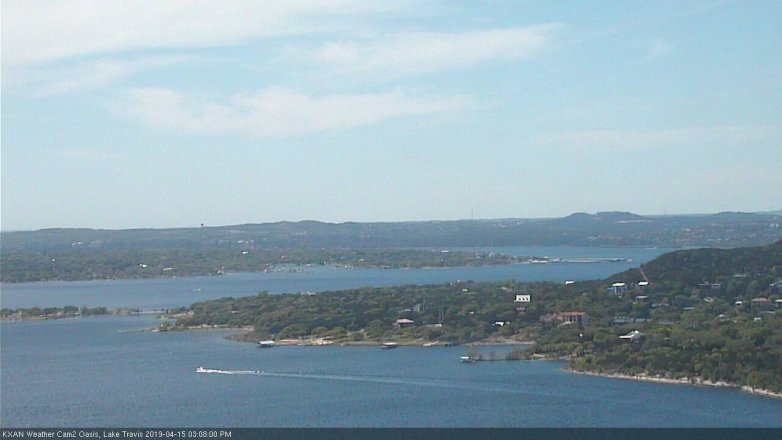 Lake Travis webcam, April 15, 2019 2:10 PM CT