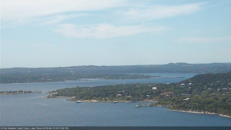 Lake Travis webcam, April 15, 2019 2:15 PM CT