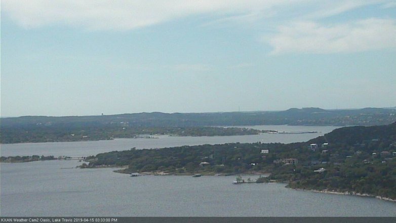 Lake Travis webcam, April 15, 2019 2:35 PM CT