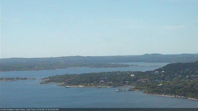 Lake Travis webcam, April 15, 2019 2:55 PM CT