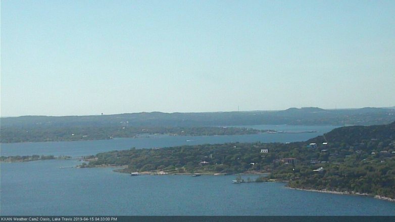 Lake Travis webcam, April 15, 2019 3:35 PM CT