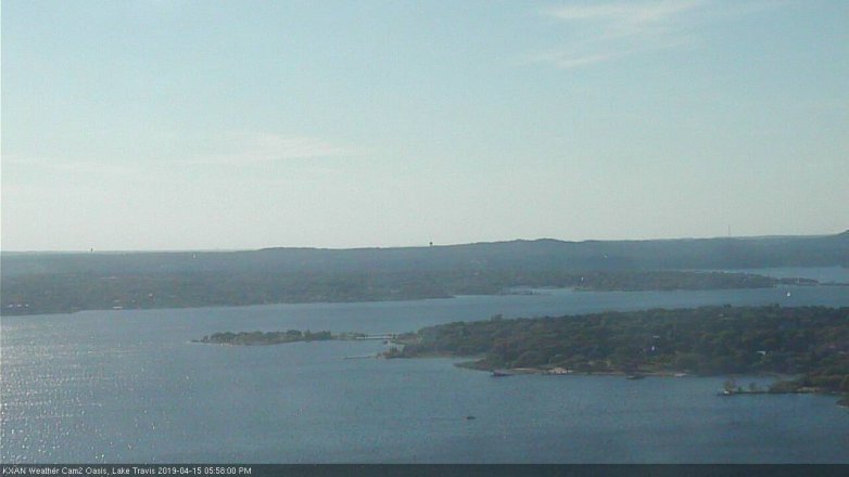 Lake Travis webcam, April 15, 2019 5:00 PM CT