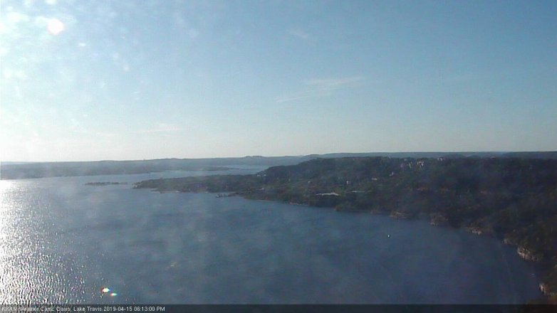 Lake Travis webcam, April 15, 2019 5:15 PM CT