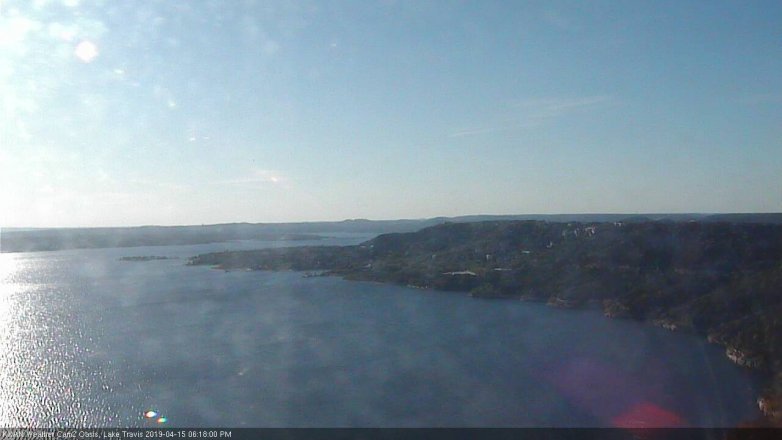 Lake Travis webcam, April 15, 2019 5:20 PM CT