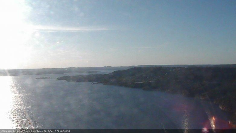 Lake Travis webcam, April 15, 2019 5:50 PM CT
