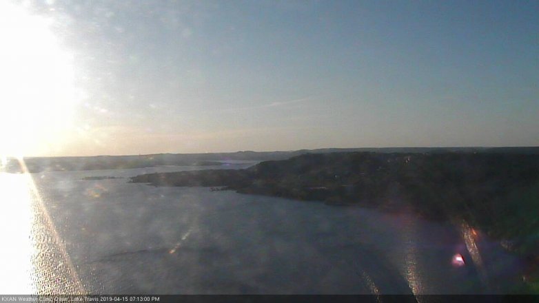 Lake Travis webcam, April 15, 2019 6:15 PM CT