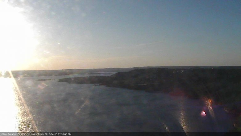 Lake Travis webcam, April 15, 2019 6:20 PM CT