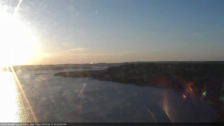 Lake Travis webcam, April 15, 2019 6:35 PM CT