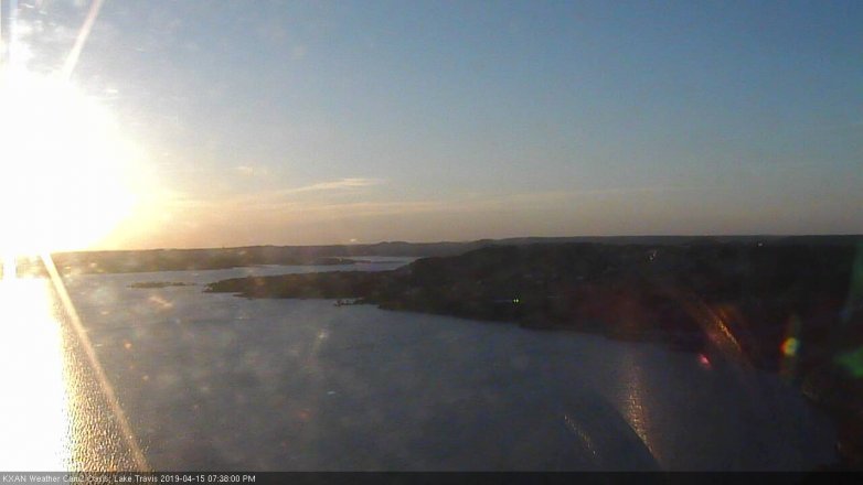 Lake Travis webcam, April 15, 2019 6:40 PM CT
