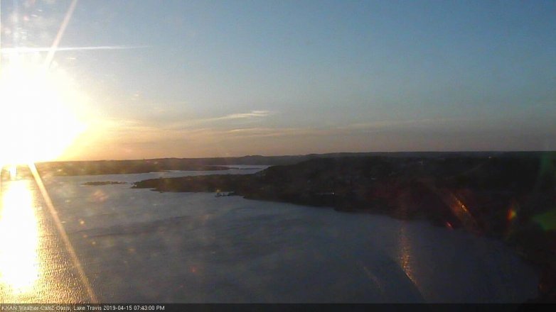 Lake Travis webcam, April 15, 2019 6:45 PM CT