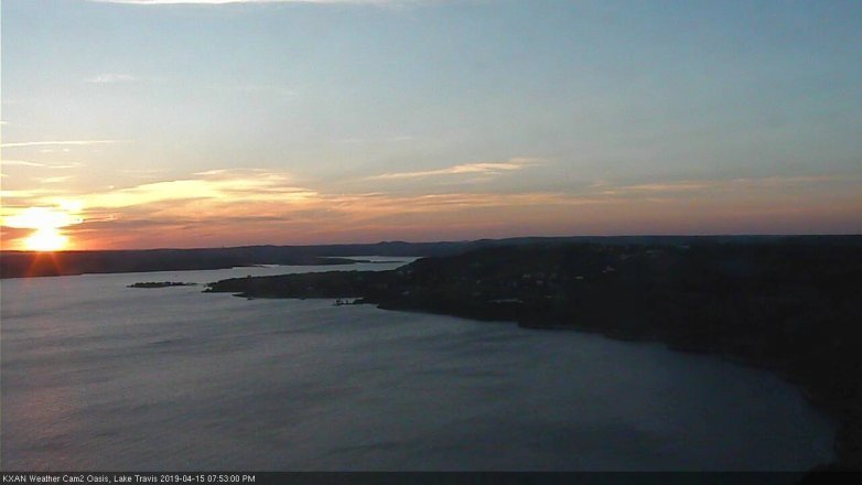 Lake Travis webcam, April 15, 2019 6:55 PM CT