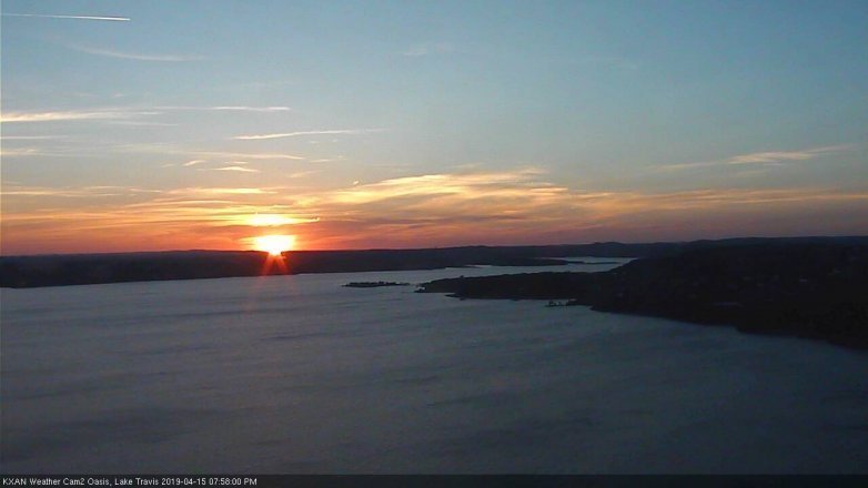 Lake Travis webcam, April 15, 2019 7:00 PM CT