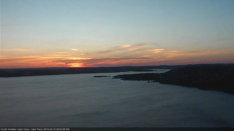 Lake Travis webcam, April 15, 2019 7:05 PM CT