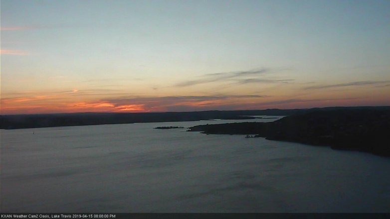 Lake Travis webcam, April 15, 2019 7:10 PM CT