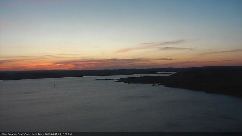 Lake Travis webcam, April 15, 2019 7:15 PM CT