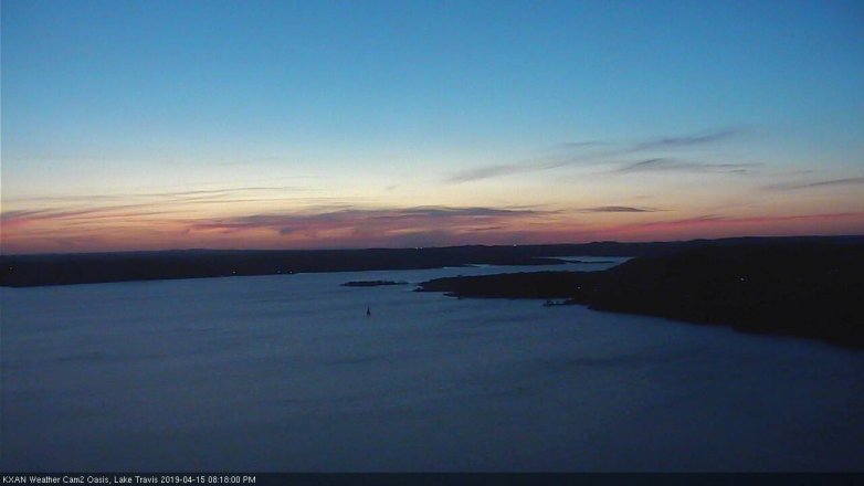Lake Travis webcam, April 15, 2019 7:20 PM CT
