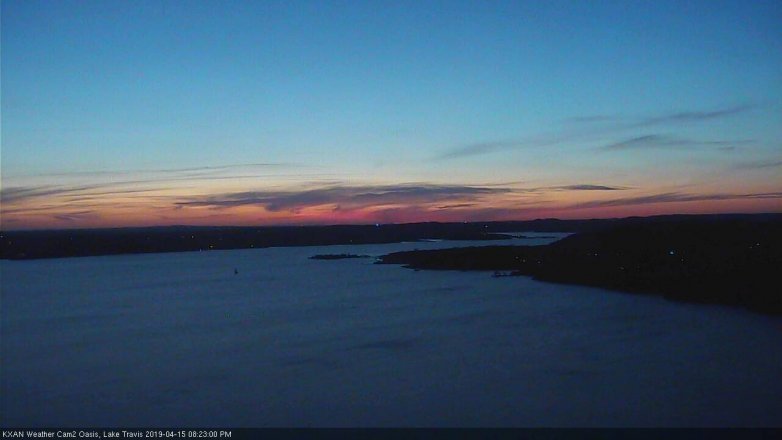 Lake Travis webcam, April 15, 2019 7:25 PM CT