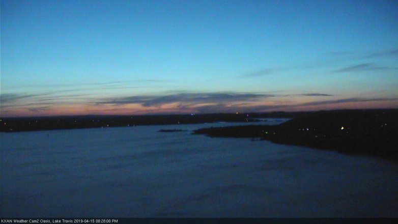 Lake Travis webcam, April 15, 2019 7:30 PM CT