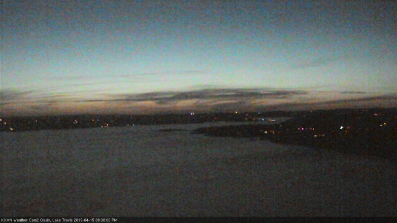 Lake Travis webcam, April 15, 2019 7:40 PM CT