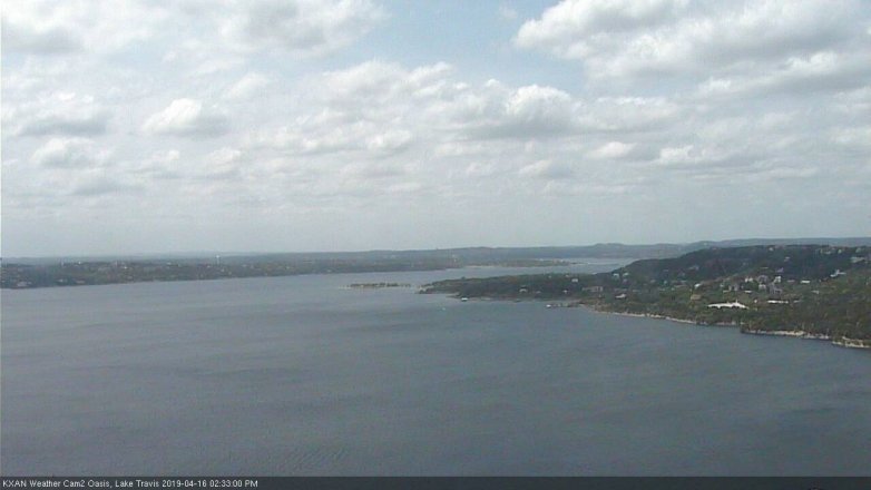 Lake Travis webcam, April 16, 2019 1:35 PM CT