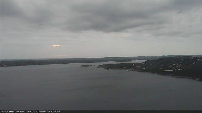 Lake Travis webcam, April 16, 2019 6:45 PM CT