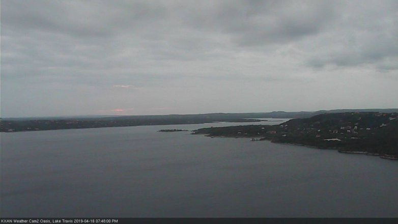 Lake Travis webcam, April 16, 2019 6:50 PM CT