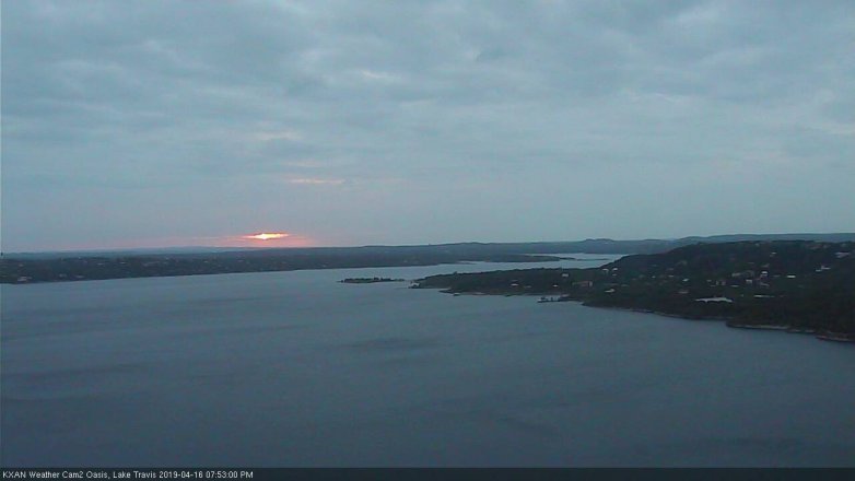 Lake Travis webcam, April 16, 2019 6:55 PM CT
