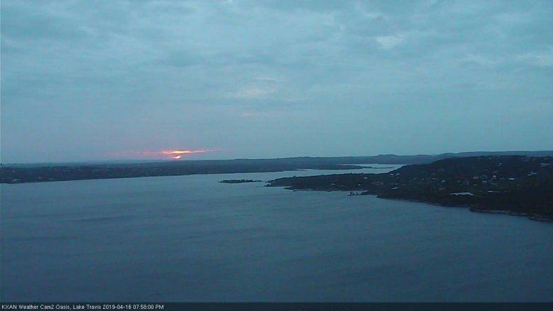 Lake Travis webcam, April 16, 2019 7:00 PM CT