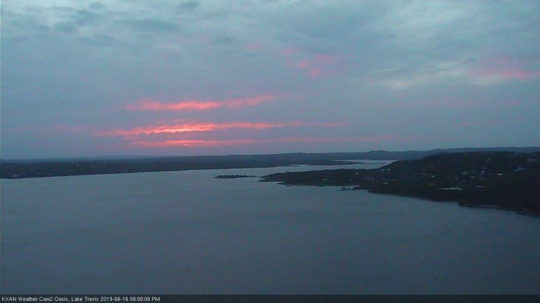 Lake Travis webcam, April 16, 2019 7:10 PM CT