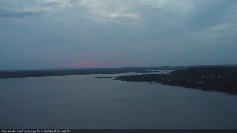 Lake Travis webcam, April 16, 2019 7:15 PM CT