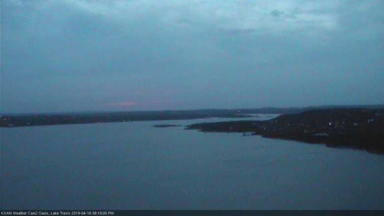Lake Travis webcam, April 16, 2019 7:20 PM CT