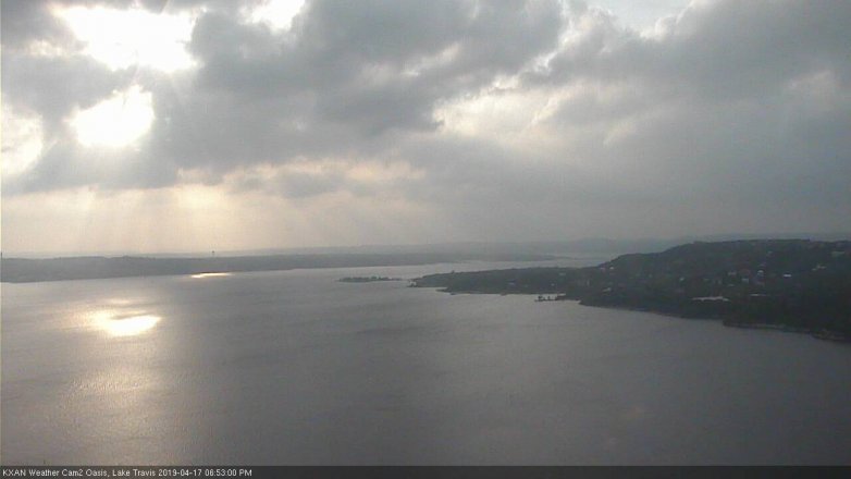Lake Travis webcam, April 17, 2019 5:55 PM CT