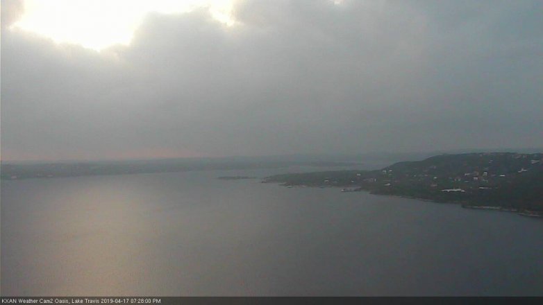 Lake Travis webcam, April 17, 2019 6:30 PM CT