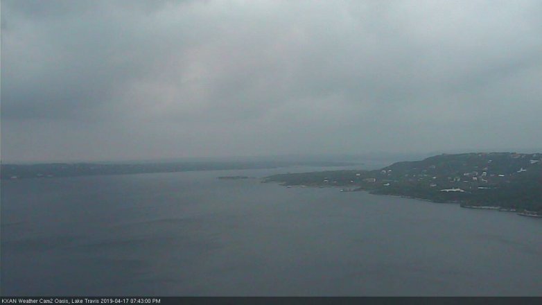 Lake Travis webcam, April 17, 2019 6:45 PM CT