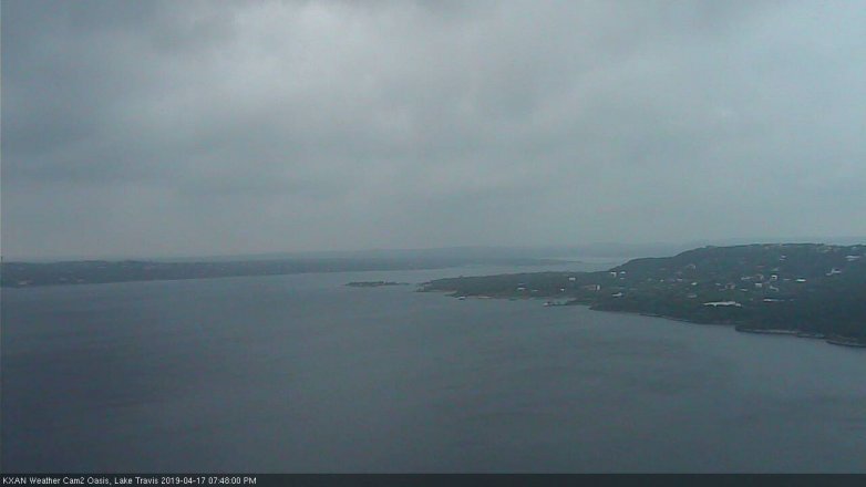 Lake Travis webcam, April 17, 2019 6:50 PM CT
